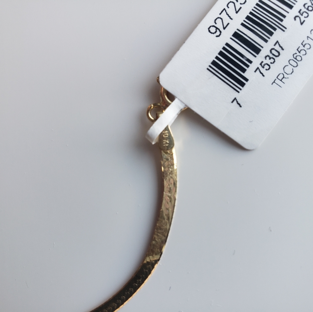 10k Italian gold herringbone necklace new - Picture 4 of 6